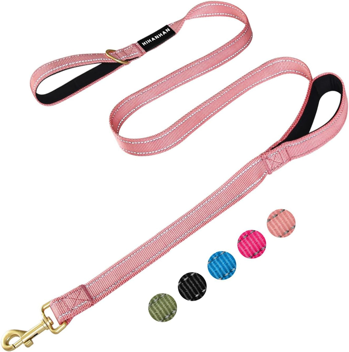 Reflective 6 FT Dog Leash, Premium Traditional Style Puppy Leash with Easy to Use Collar Hook for Small, Medium, and Large Breed Puppies (Black, 3/4 in x 6 ft) - Image 11
