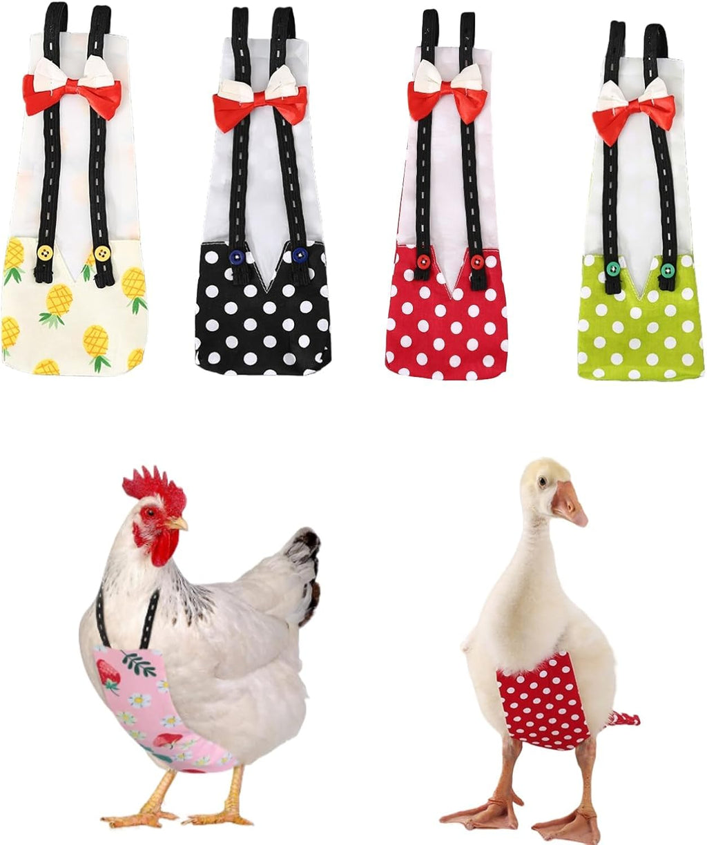 MANON ROSA Chicken Diapers Bantam Hens - Reusable 6-Piece Set with Bow Ties Poultry Nappies Washable Waterproof for Geese Pet Ducks Silkie (6D S) - Image 11