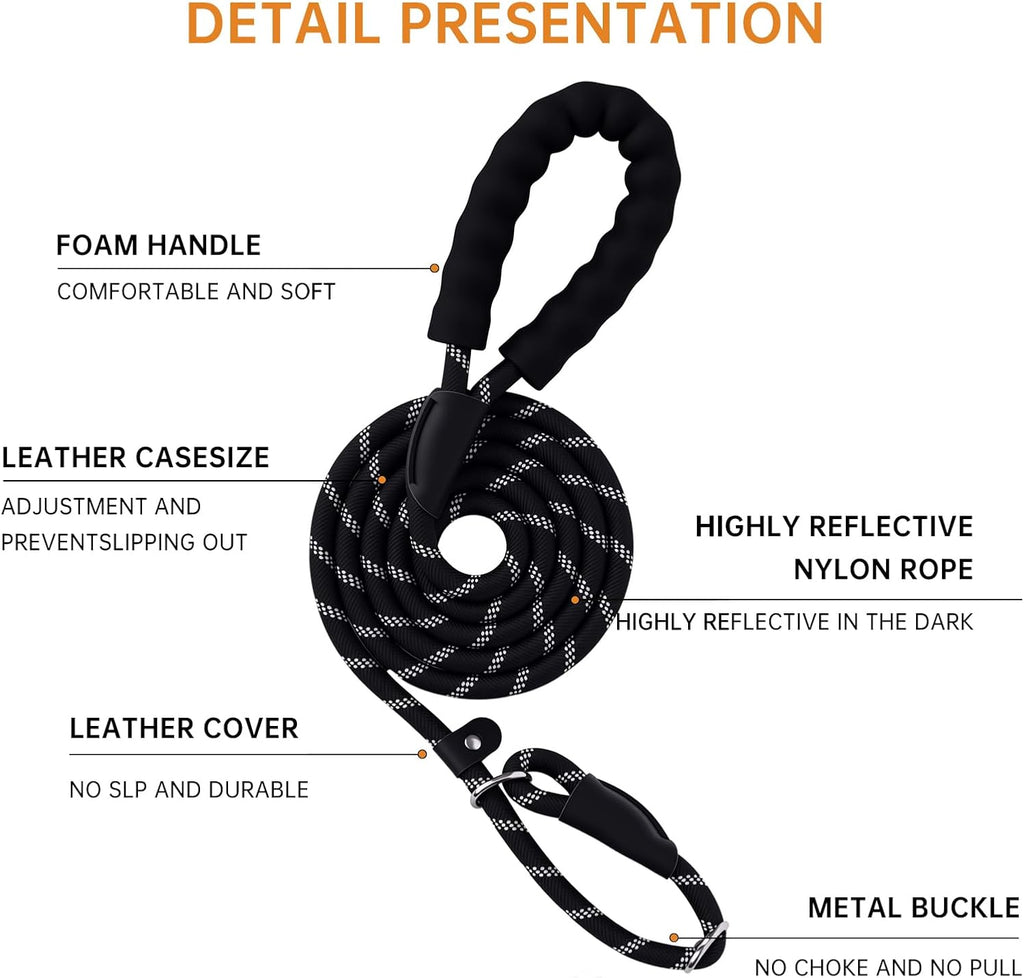 Keittpeet heavy duty dog training leash close up on the adjustable metal limit buckle stopper.