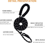 Keittpeet heavy duty dog training leash close up on the adjustable metal limit buckle stopper.