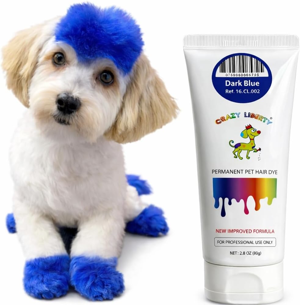 Crazy Liberty permanent dark blue pet hair dye tube front view