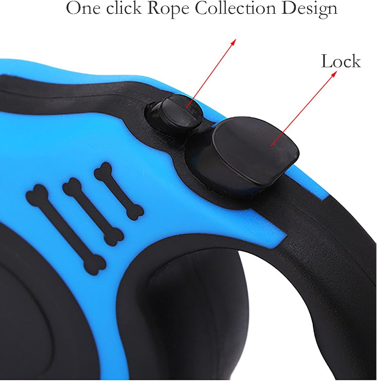 Yikangheng blue retractable leash stainless steel buckle