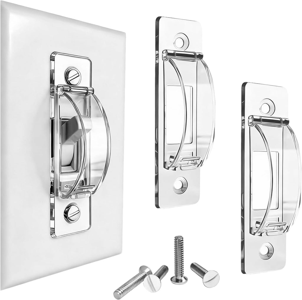 Vaqulion light switch cover guard front view clear design