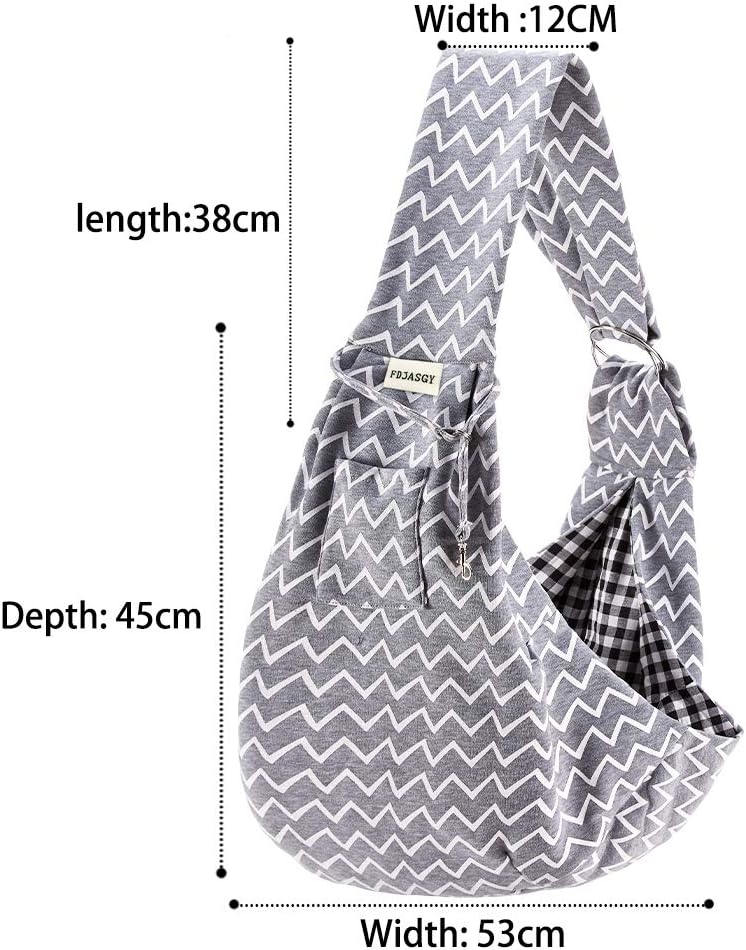 Reversible pet tote bag for small dogs and cats
