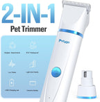 Petygo pet hair clippers with interchangeable nail grinder head attached.