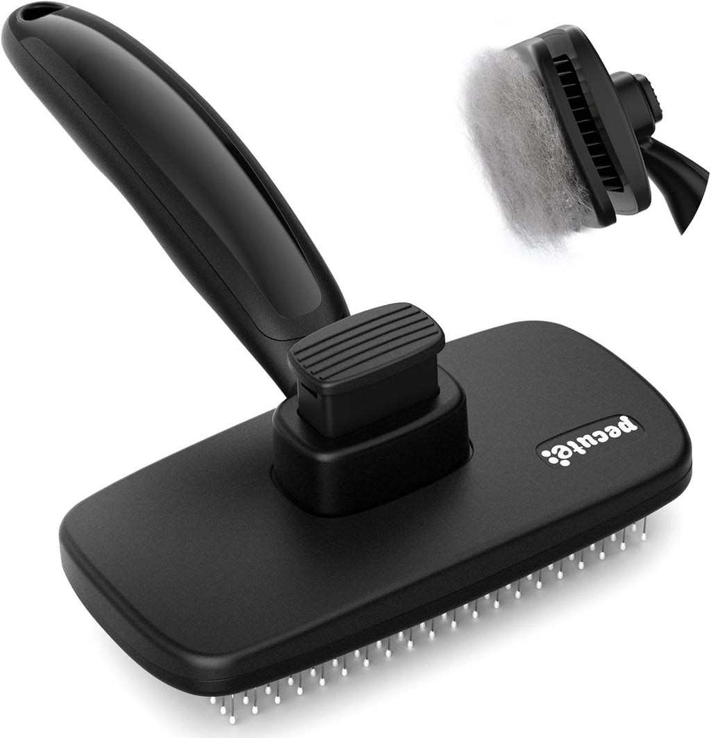 Pecute Skin Friendly Self-Cleaning Slicker Brush for Dog & Cat Shedding | 1 click clean, Lightweight, Undercoat hair removal, For short/long/double/white coats - Image 13