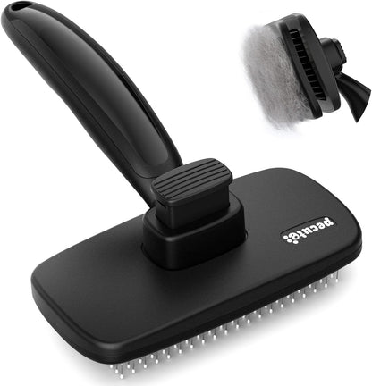 Pecute Skin Friendly Self-Cleaning Slicker Brush for Dog & Cat Shedding | 1 click clean, Lightweight, Undercoat hair removal, For short/long/double/white coats - Image 13