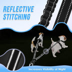 Night safety reflective pattern view on the dual dog lead coupler