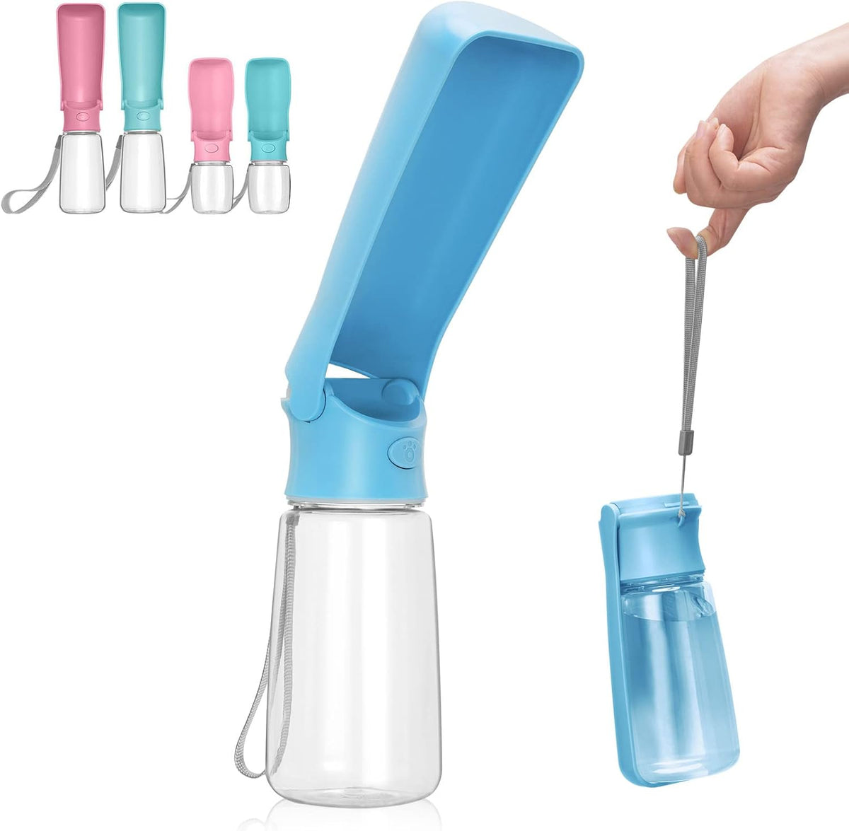 Portable Dog Water Bottle, Foldable Dog Water Bottle Leak Proof Dispenser for Puppy Small Medium Large Dogs, Pet Drink Cup for Walking Hiking Traveling(Pink,12oz) - Image 15