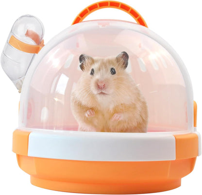 Hamster Carrier Cage PortableCages Small Animals Carry Travel Case with Water Bottle Plastic BreathableGuinea Pig Outgoing Cage for Dwarf Hamster Ferret Chinchillas Hedgehog (Brown) - Image 12