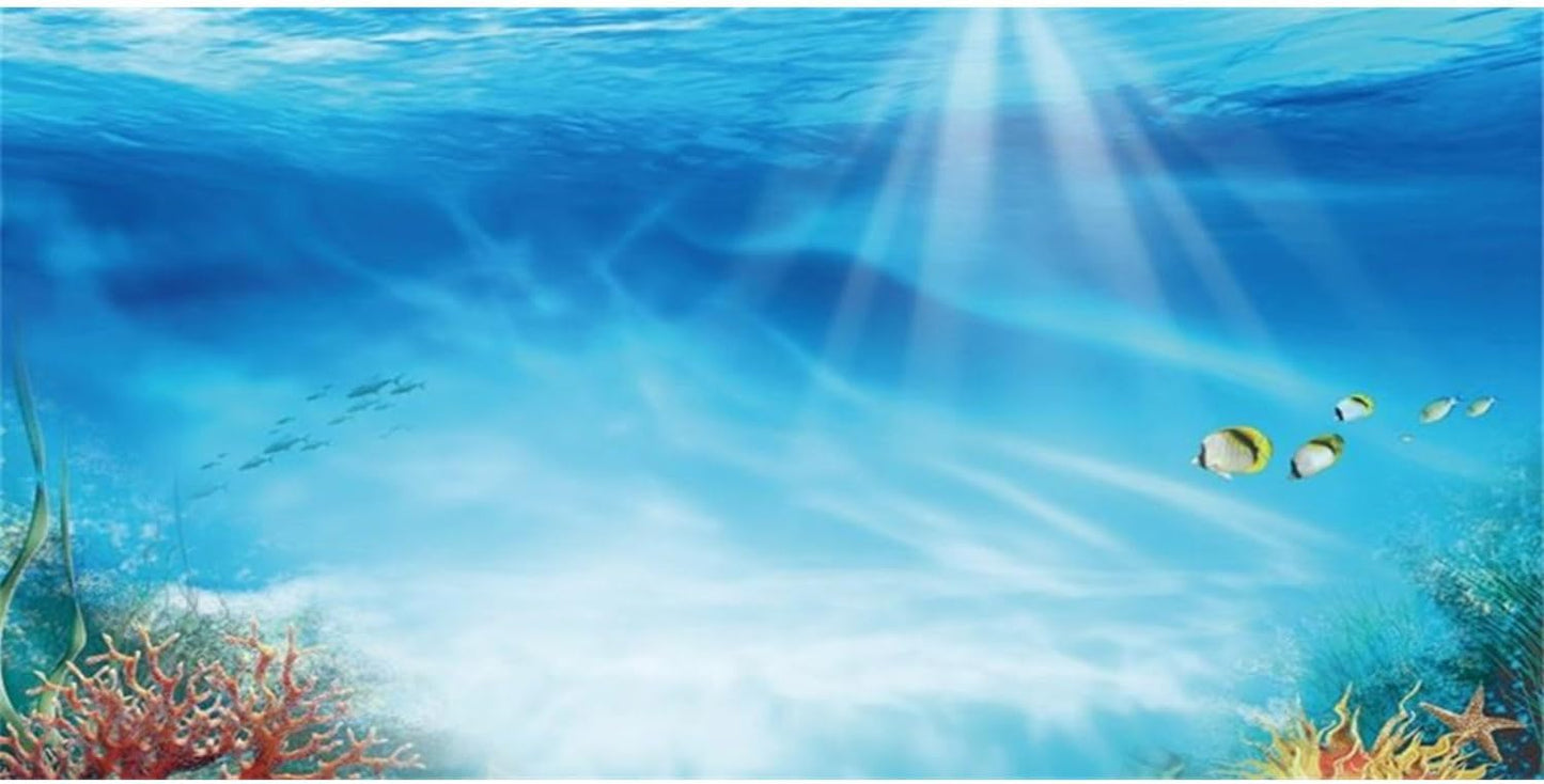 AWERT undersea theme aquarium background front view showing colorful coral reef