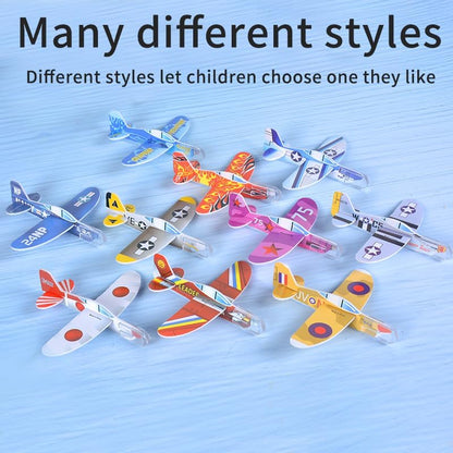 LUCKY GUESS 50 Pcs Foam Gliders Planes Toys, Paper Airplane, Assorted Colors, Easy Assembly, Perfect for Party Favors & Classroom Prizes, Outdoor Flying Toys for Kids Boys and Girls - Image 6