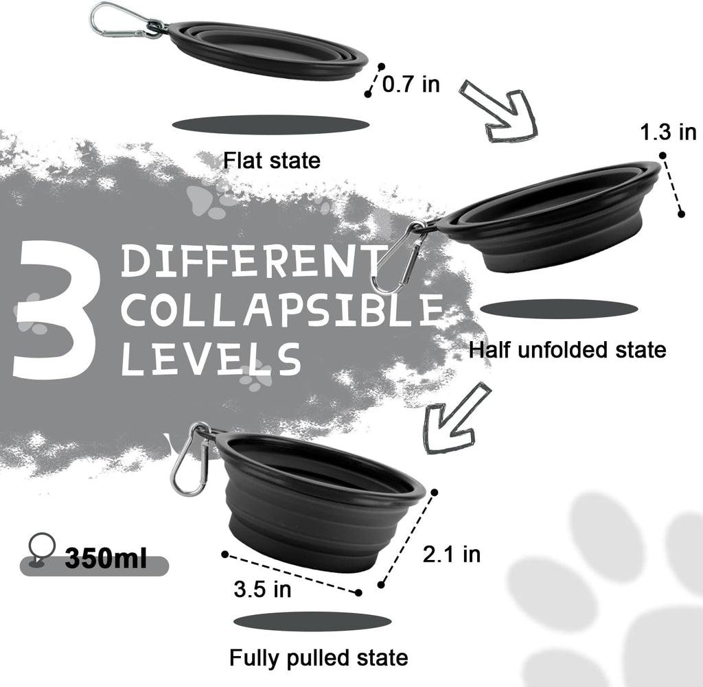 Rest-Eazzzy portable pet water bowl flat collapsed view for compact storage