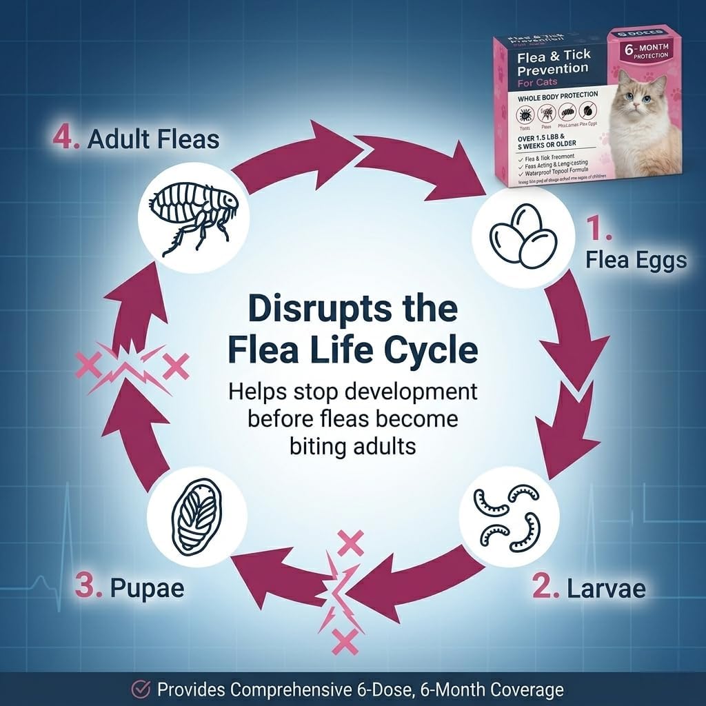 Nuzzleup monthly spot-on flea tick treatment six doses supply layout