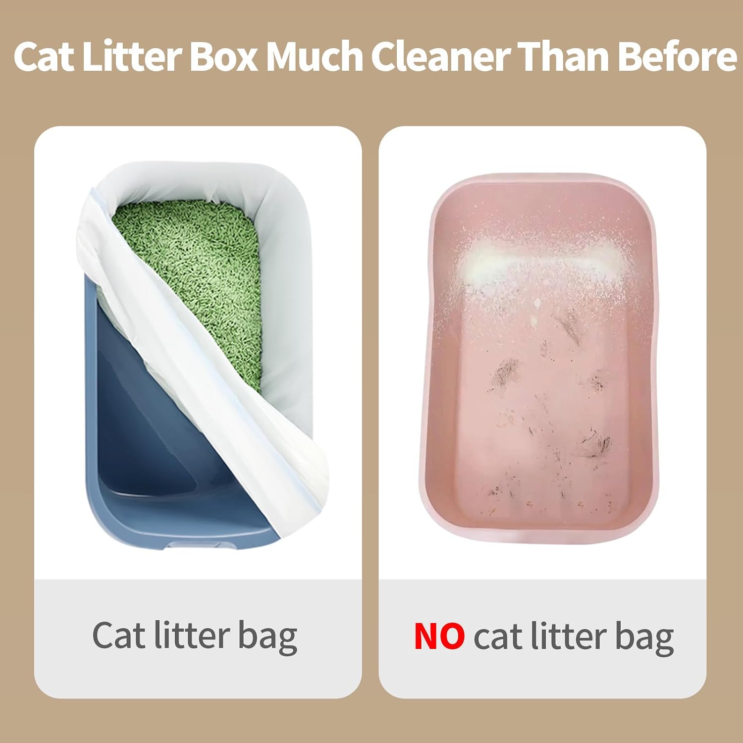 Side by side comparison of Petverse litter bag dimensions for smart boxes