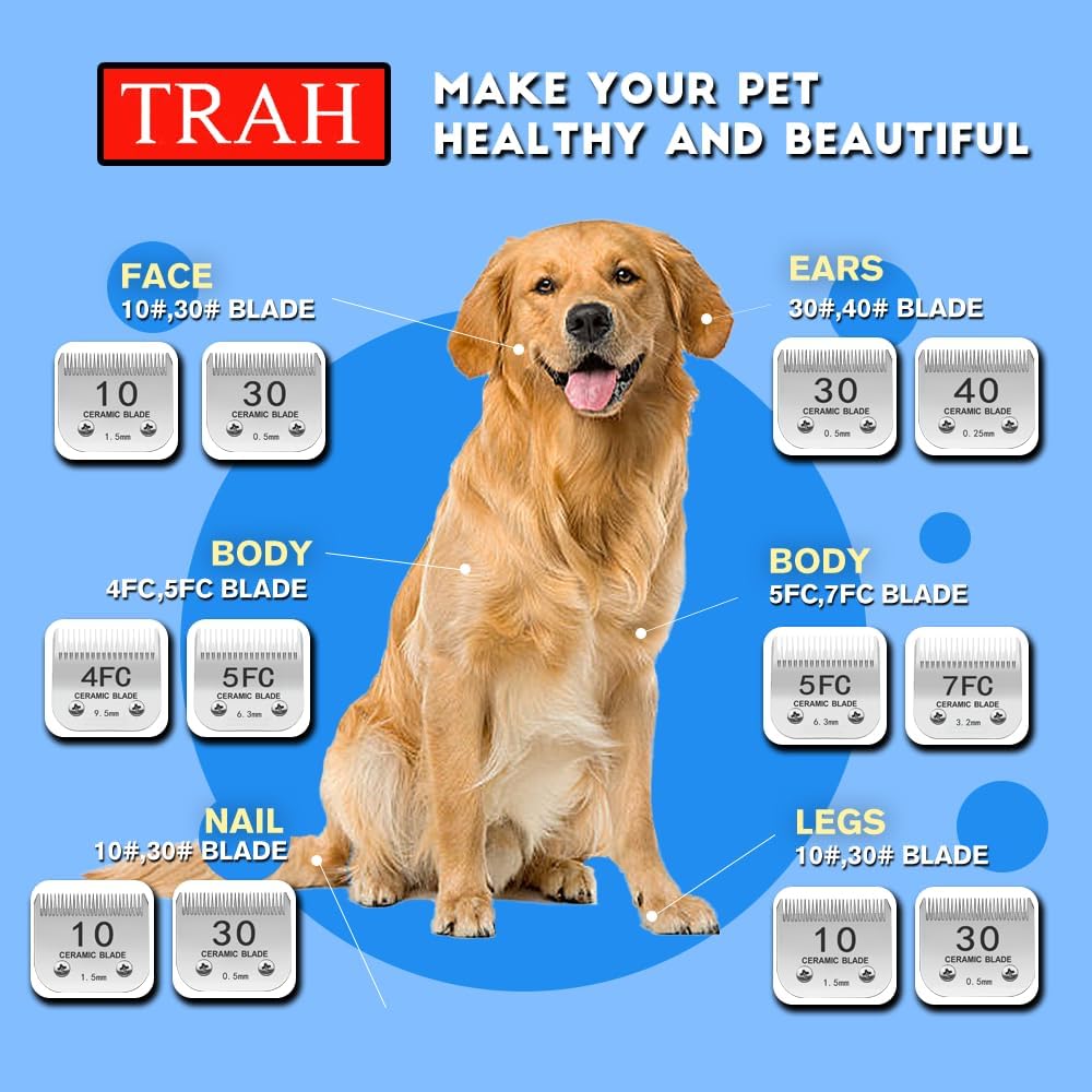 TRAH detachable ceramic pet trimmer blade close up