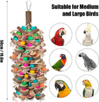 Parrot Toys for Large Birds, Multicolored Wooden Blocks Bird Chewing Toy Parrot Cage Bite Toy or Macaws Cokatoos African Grey and Large Medium Birds - Image 2