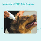 Side angle view of MalAcetic Ultra professional veterinary formula ear flush