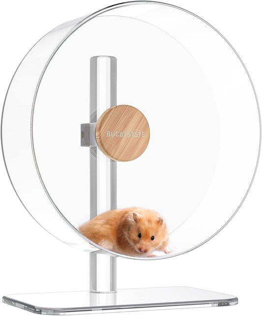 Bucatstate silent hamster wheel front view clear acrylic exercise spinner