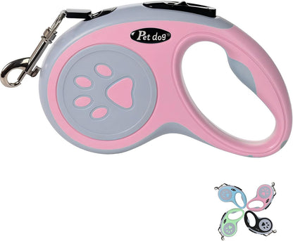 Veligood retractable dog leash pink front view