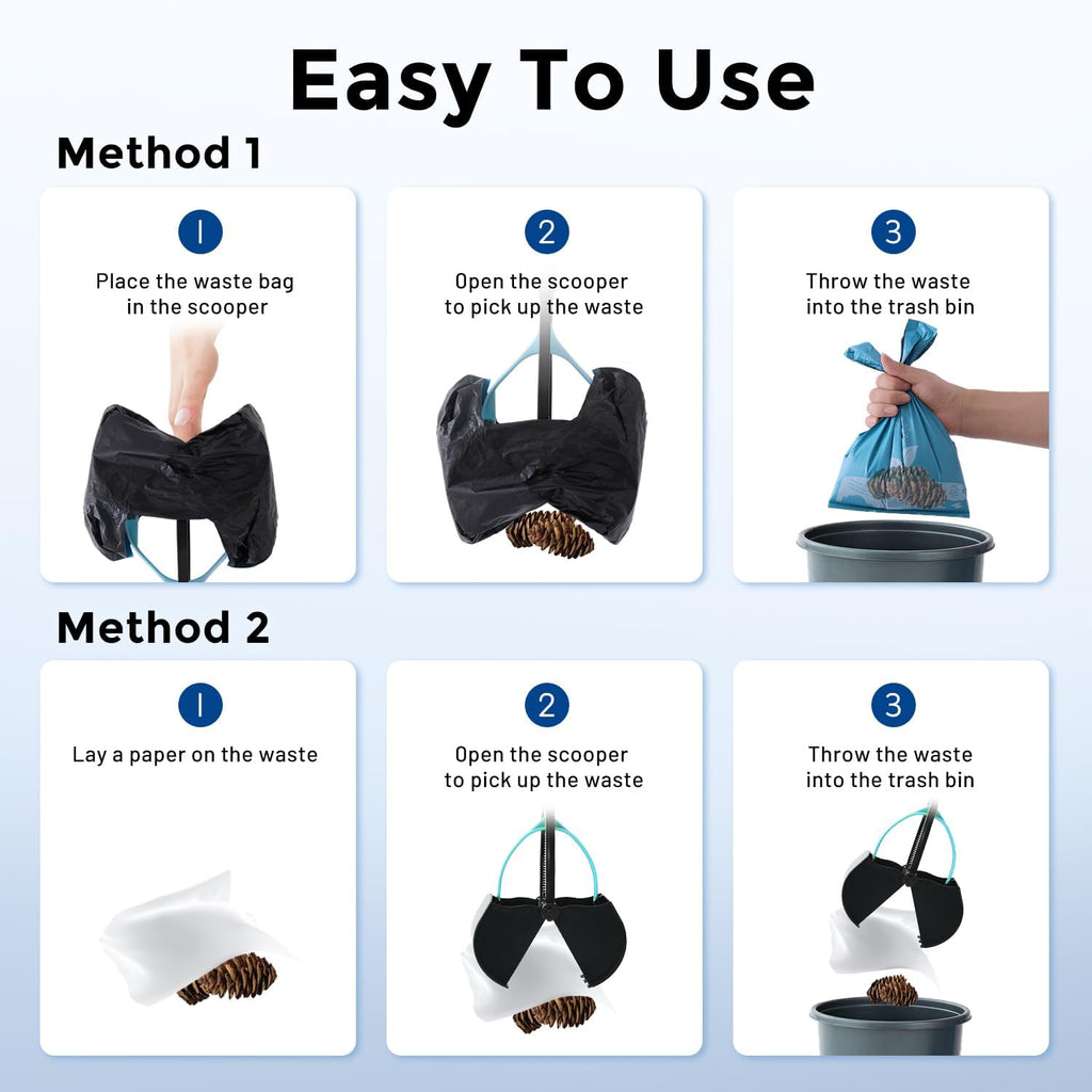 ZOMISIA thirty two inch long handle pooper scooper collapsed for storage