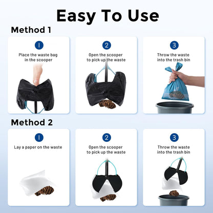 ZOMISIA thirty two inch long handle pooper scooper collapsed for storage