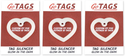 Quiet dog tag ring preventing scratches on metal engraving