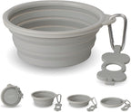Bonza Collapsible Dog Water Bowl - BPA-Free Silicone Dog Dish - Reinforced Rim Collapsible Bowl - Carabiner Clip Travel Dishes for Pets - for Hiking, Camping & Car Trips - Large 33 Oz, Navy Blue - Image 13