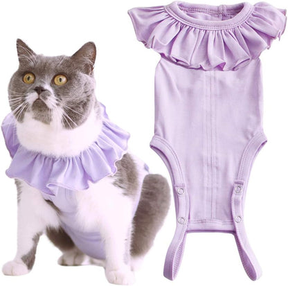 Cat Recovery Suit for Abdominal Wounds and Skin Diseases, Breathable Surgical Recovery Shirt After Surgery Wear Anti Licking Wounds,E-Collar Alternative for Cats Pet Kitten(RSC01-pink-s) - Image 9