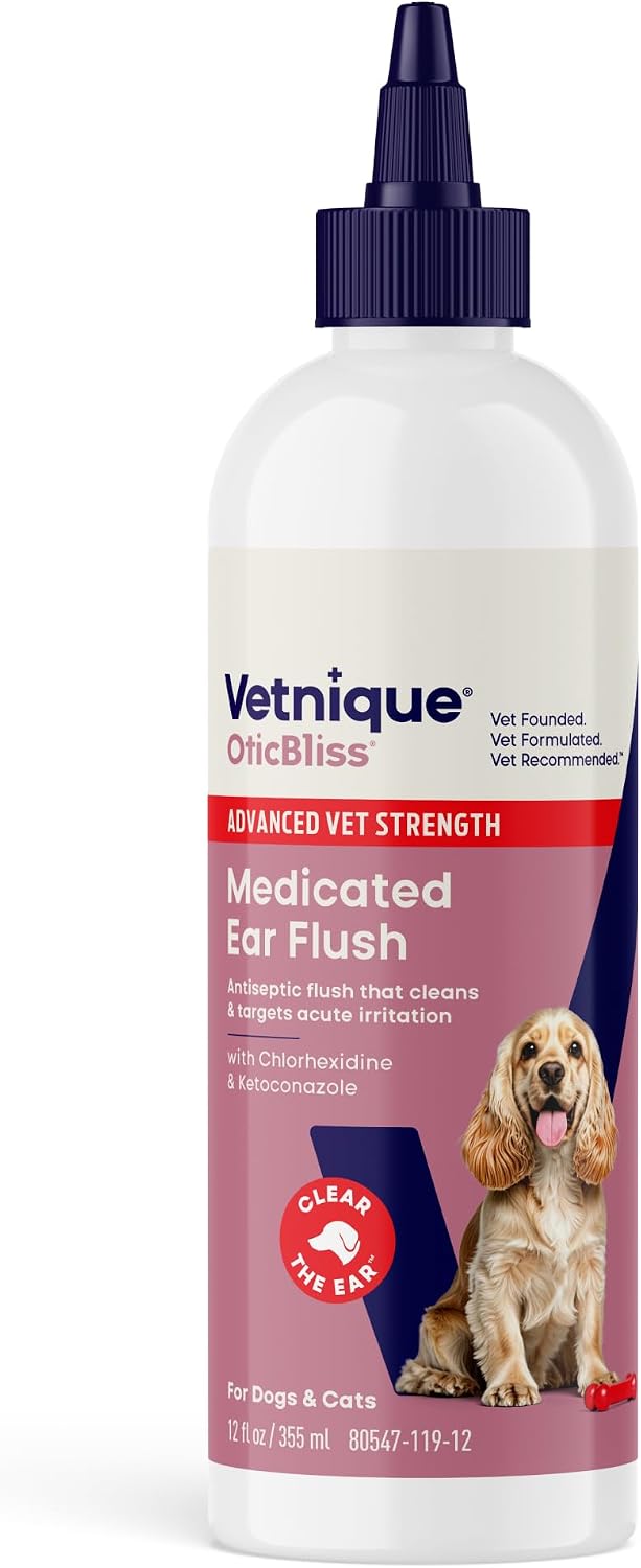 Vetnique Oticbliss Dog Ear Infection Treatment Flush & Ear Cleaner for Dogs & Cats, Antiseptic Antifungal with 0.2% Chlorhexidine and 0.2% Ketoconazole, Medicated Wash for Yeasty Smell, Floppy Ears - Image 10