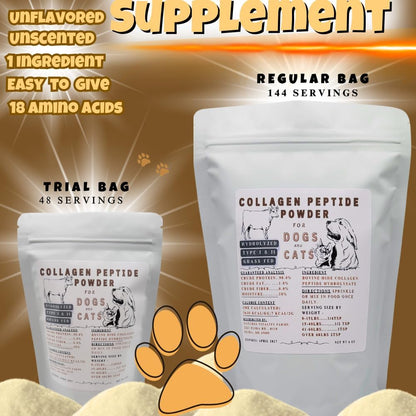 Organic grass-fed bovine collagen powder for cats and dogs