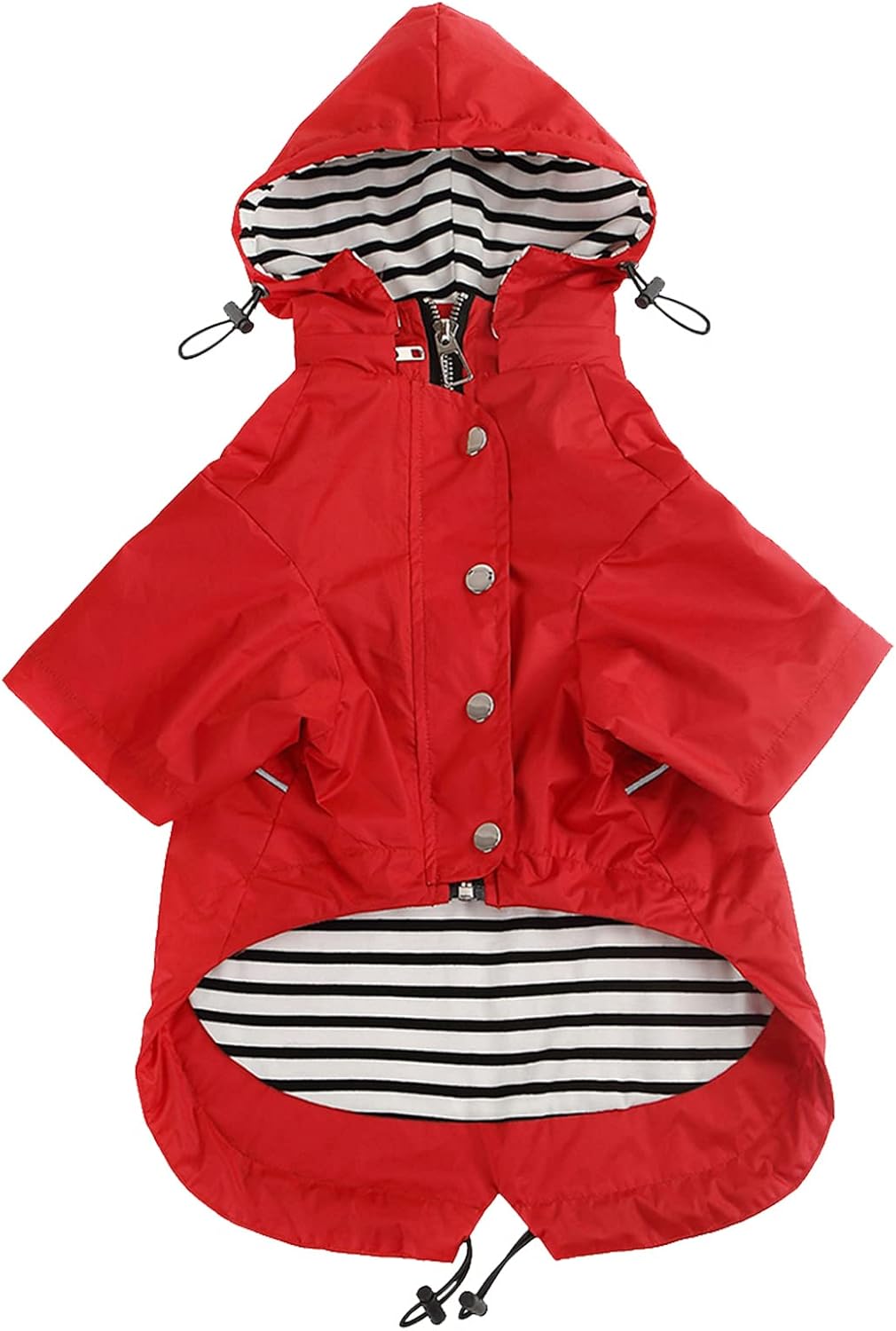 Dog Zip Up Raincoat with Reflective Buttons, Rain/Water Resistant, Adjustable Drawstring, Removable Hood, Raincoats with Legs 8lbs to 80lbs Available - Yellow - Medium - Image 14