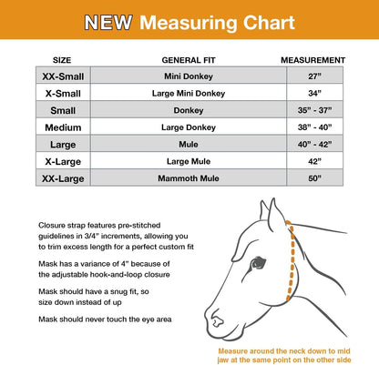 Cashel mule fly mask showing the patented three-hole cap and forelock opening