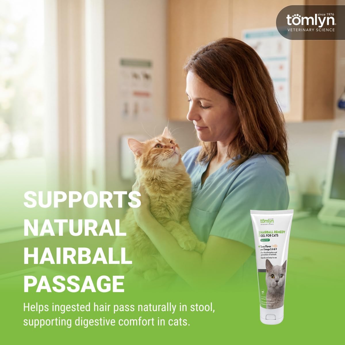 Tomlyn hairball remedy gel for cats and kittens tuna flavor formula
