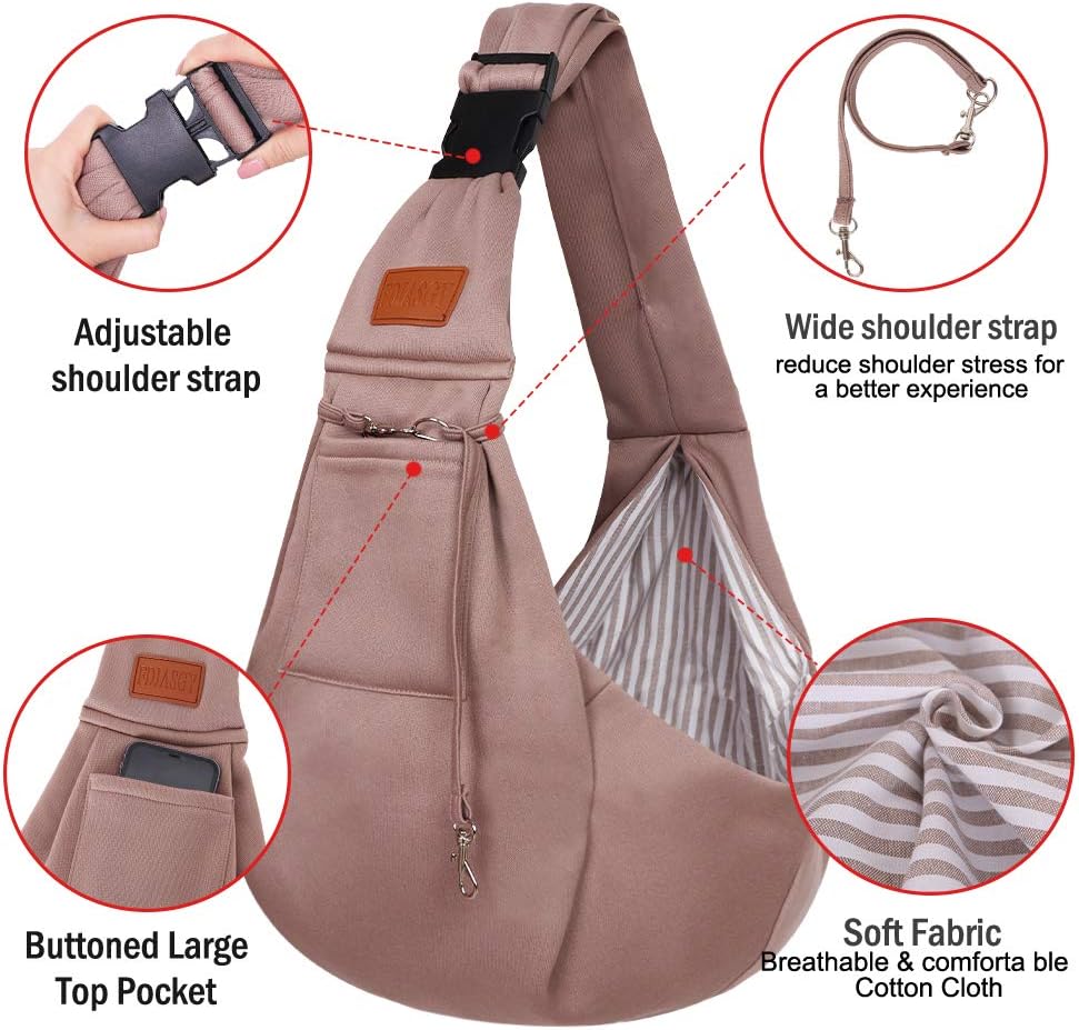 Hands free dog cat carrier with adjustable strap