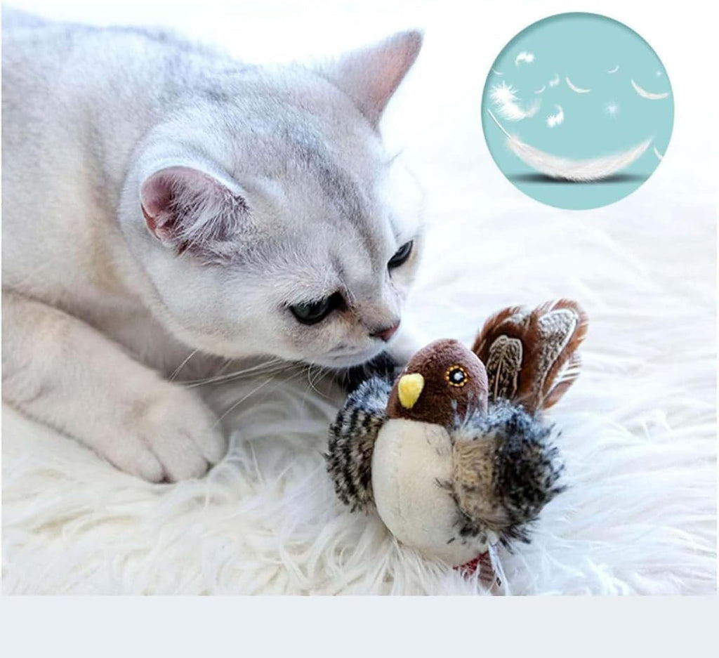 DABATO simulated bird chirping toy for bored indoor adult cats