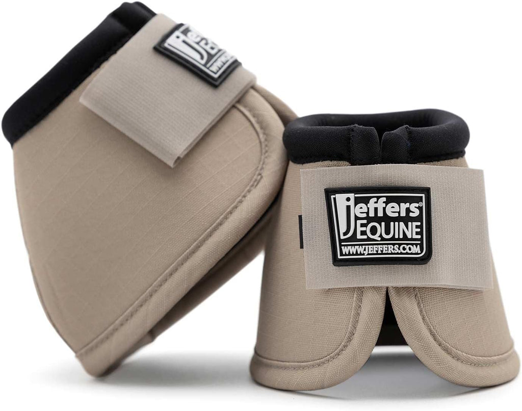 Pair of Medium size Jeffers horse boots displayed flat to show the durable texture and marble design.