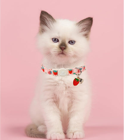 Authentic imported UP URARA PUP kitty safety collar showing side buckle detail.