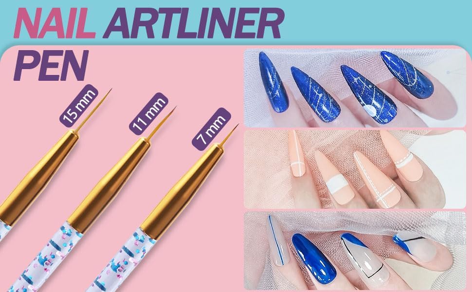 Detailed view of Artdone nail liner pens for fine art