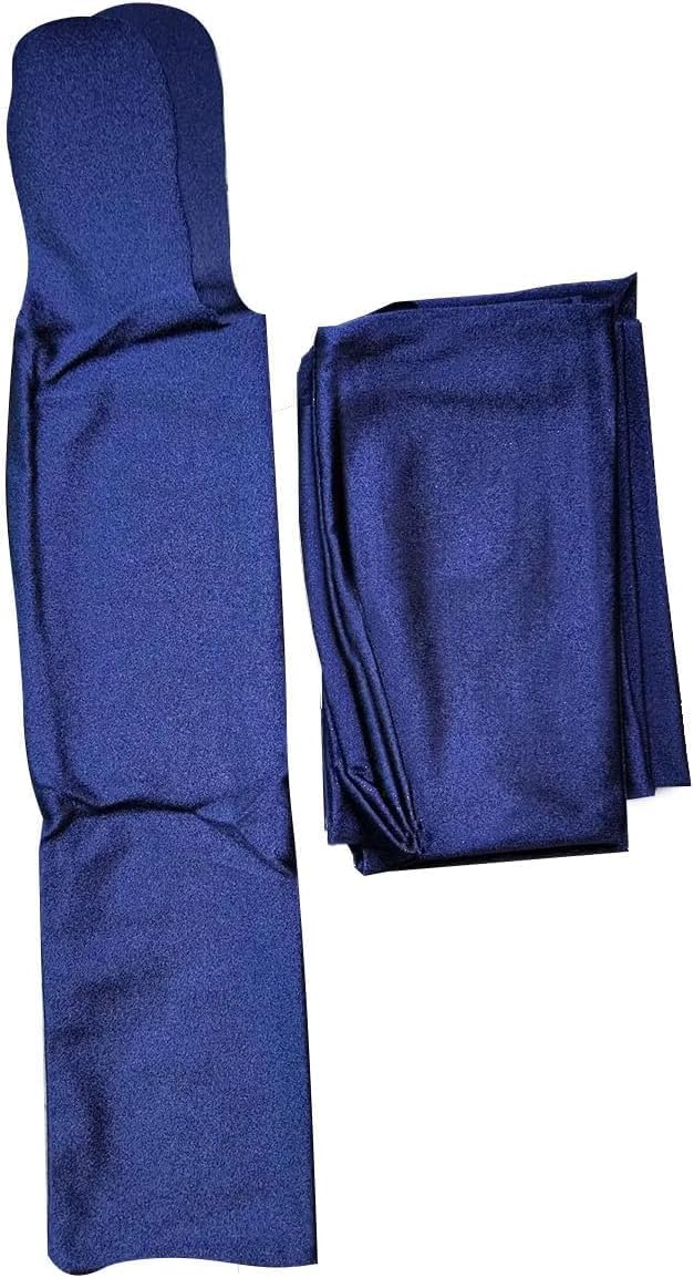 Set of 6 blue horse mane protective covers flat lay
