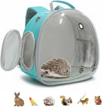 Small Animal Carrier Guinea Pig Backpack,Transparent, Breathable Backpack Carrier for Hedgehogs, Rabbits, Birds, Squirrels, Hamsters, Lizards Comfortable, Portable Travel Bag for Small Pets (Pink) - Image 8