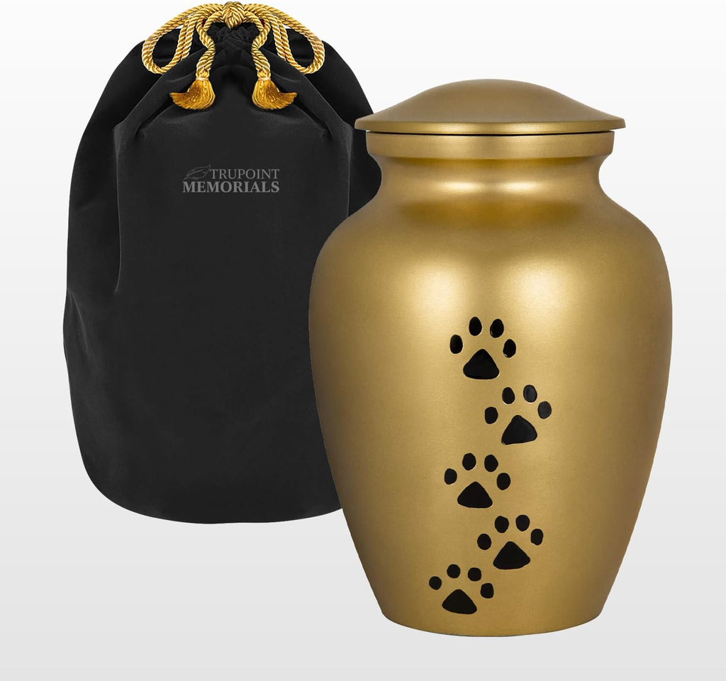 Trupoint Memorials Small Pet Urn for Dogs and Cats Ashes, Paws Print Black Cremation Urns for Pets up to 17 lbs - Image 10