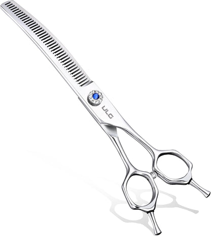 ULG Curved Dog Shears for Grooming, 7 Inch Professional Curved Dog Grooming Scissors for Trimming and Cutting, Japanese Stainless Steel Pet Hair Scissors - Image 10