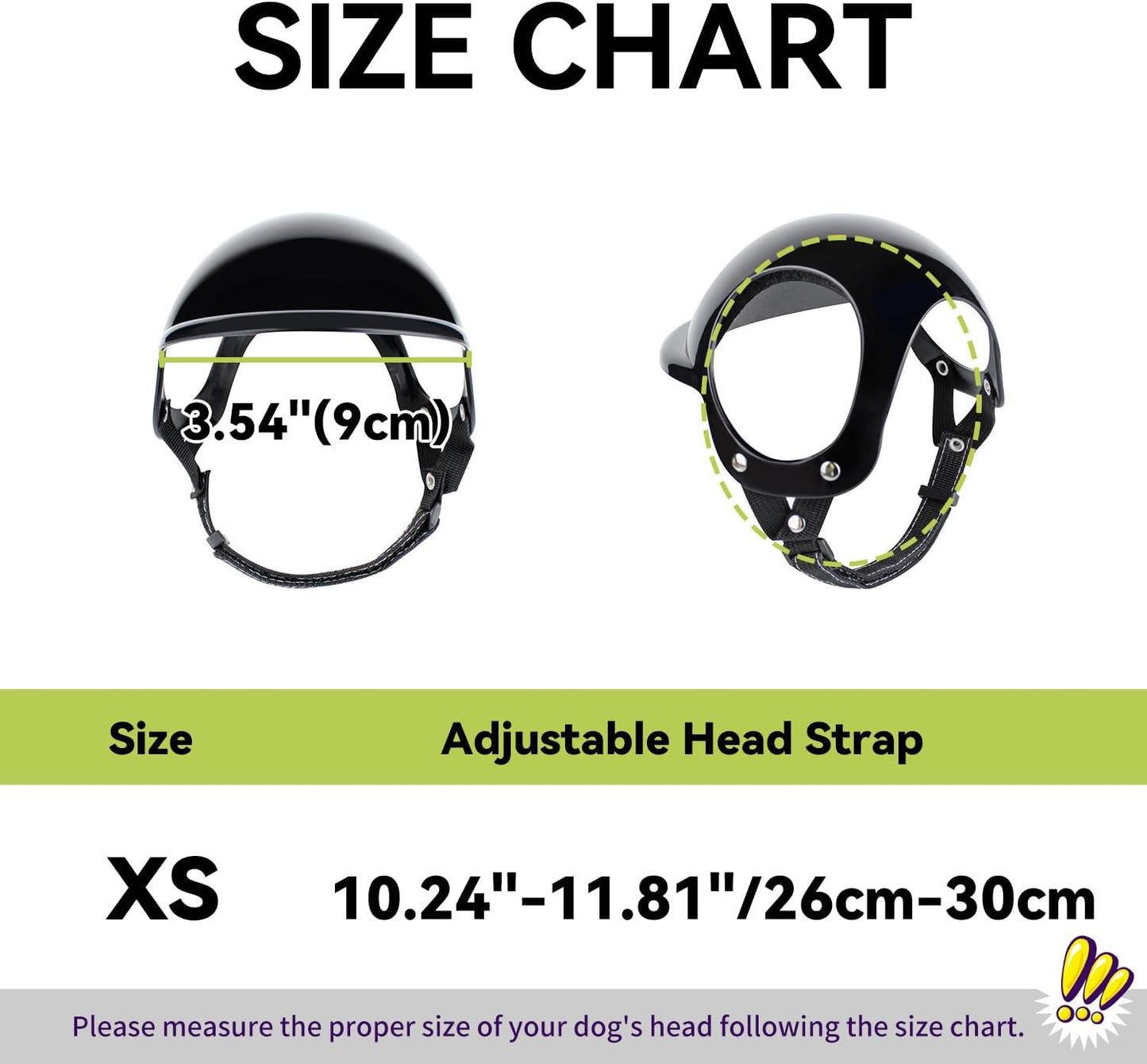 Black puppy safety hat with ear holes on dog
