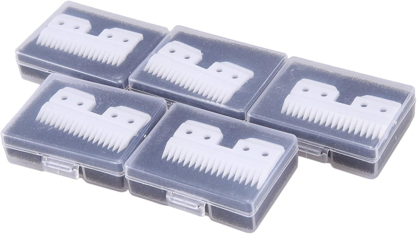 Bulk packaging arrangement of the twenty pieces lot of ceramic pet grooming blades.