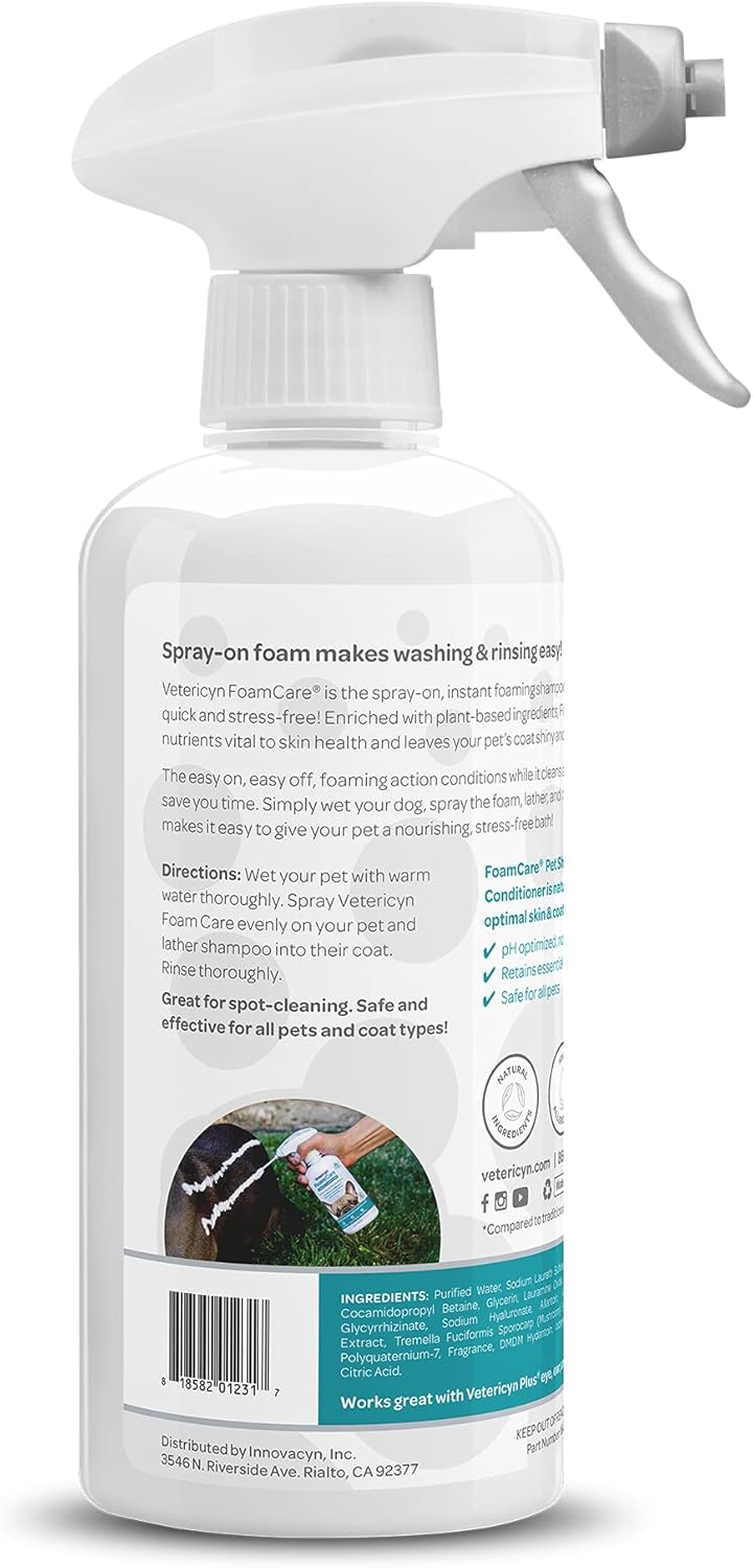 Vetericyn hypoallergenic dog shampoo plant based formula label details