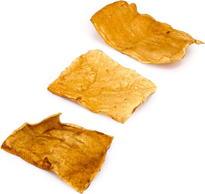 Close up view of the thick full grain texture of ValueBull beef hide chips