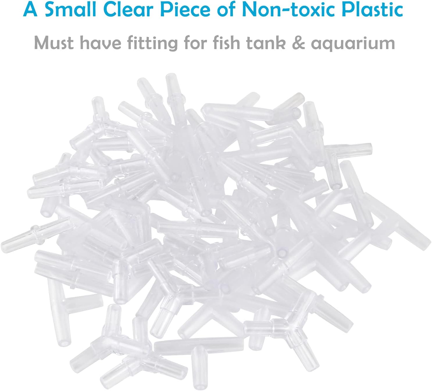 Pawfly durable clear plastic standard four millimeter aquarium tubing joiners on a clean background