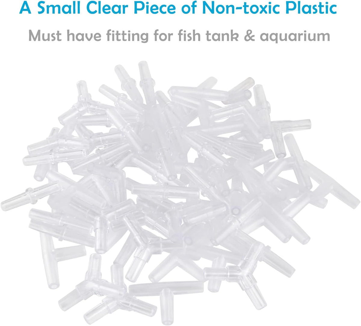 Complete forty-piece fish tank accessory kit display