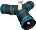 PetLike Cat Tunnel for Indoor Cats Collapsible Pop-up Pet Tube Peek Hole Hideaway Play Toys for Cats with Ball - Image 14